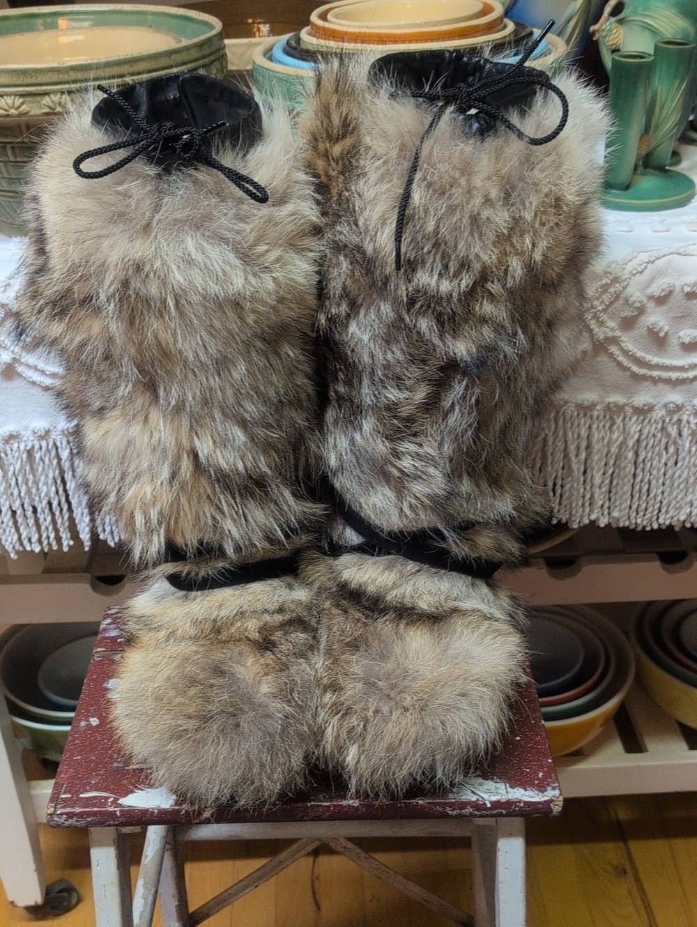 Custom Made Inuit Authentic Wolf Fur Boot's